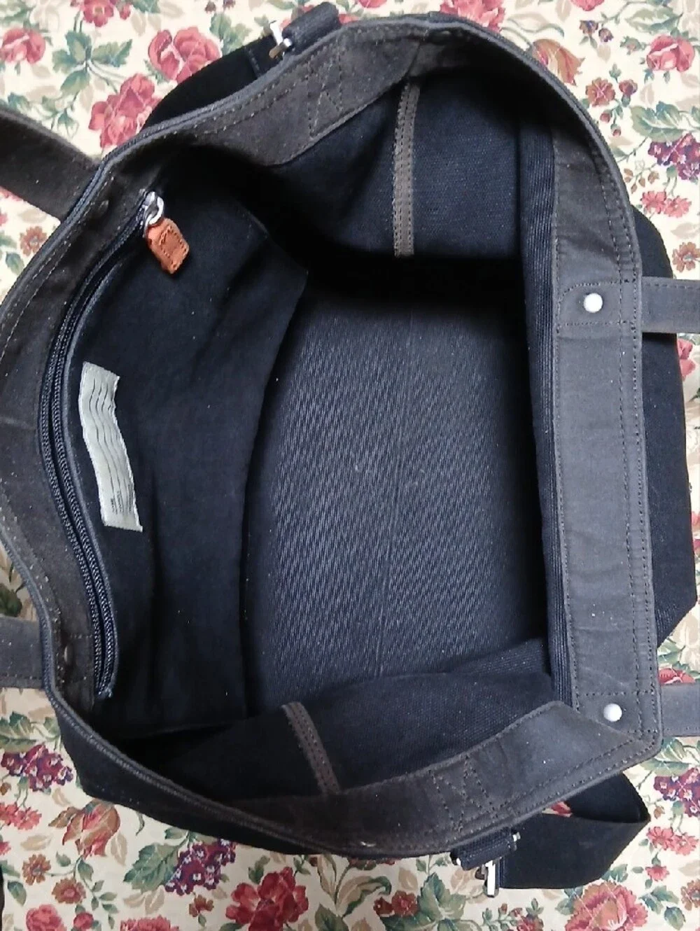 Jack Spade Warren Street Tote Bag Canvas with Black Leather Trim